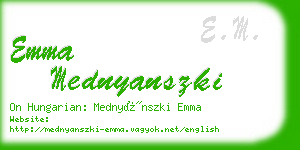 emma mednyanszki business card